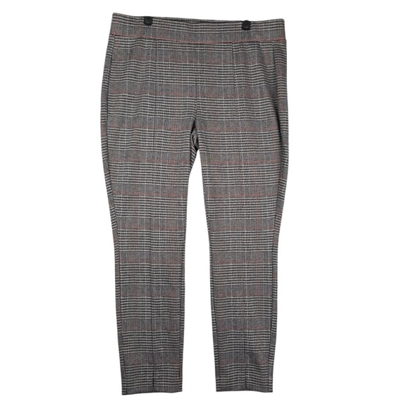 NYDJ Women’s Pull On Pants Size 12 Plaid Leggings Gray - Picture 1 of 7